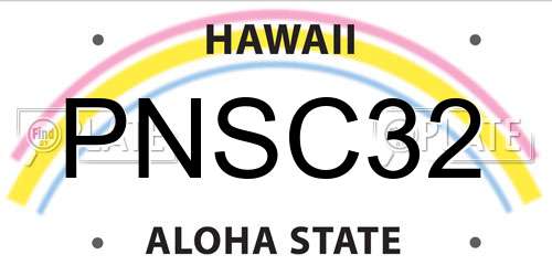 PNSC32 Hawaii License Plate