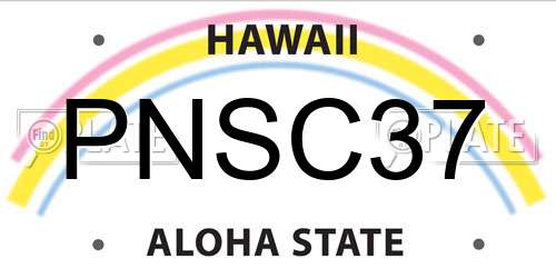 PNSC37 Hawaii License Plate