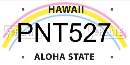 PNT527 Hawaii License Plate
