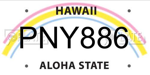 PNY886 Hawaii License Plate