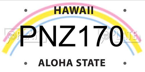 PNZ170 Hawaii License Plate