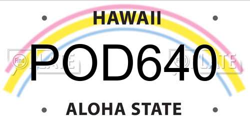 POD640 Hawaii License Plate