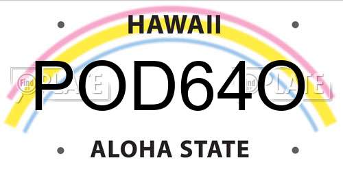 POD64O Hawaii License Plate