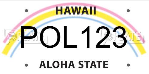 POL123 Hawaii License Plate