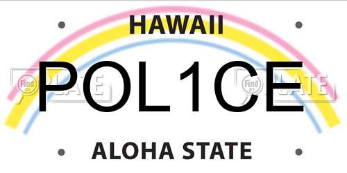POL1CE Hawaii License Plate