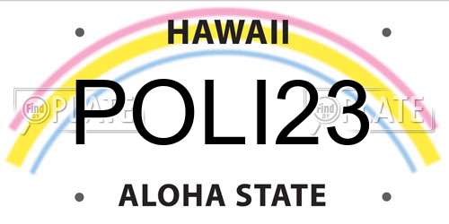 POLI23 Hawaii License Plate