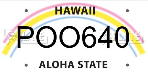 POO640 Hawaii License Plate