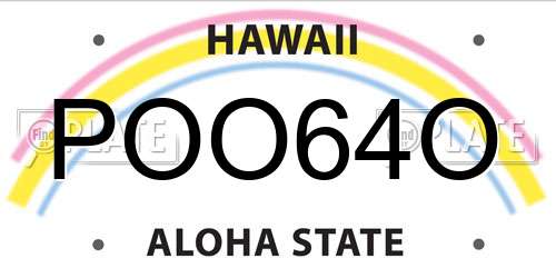 POO64O Hawaii License Plate