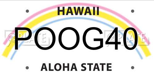 POOG40 Hawaii License Plate