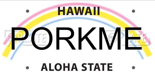 PORKME Hawaii License Plate