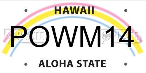 POWM14 Hawaii License Plate