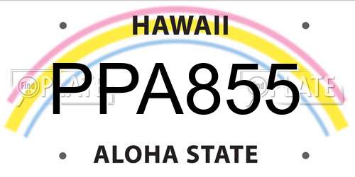 PPA855 Hawaii License Plate