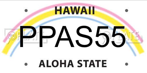 PPAS55 Hawaii License Plate