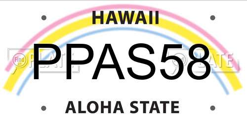 PPAS58 Hawaii License Plate