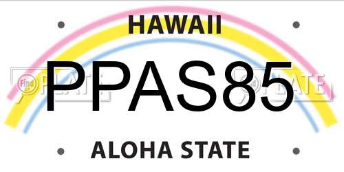 PPAS85 Hawaii License Plate