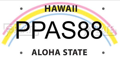 PPAS88 Hawaii License Plate