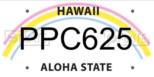 PPC625 Hawaii License Plate