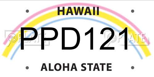PPD121 Hawaii License Plate