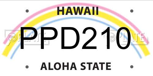 PPD210 Hawaii License Plate