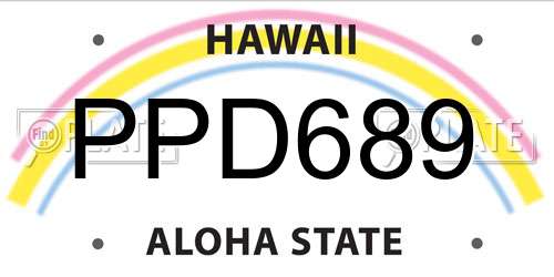 PPD689 Hawaii License Plate