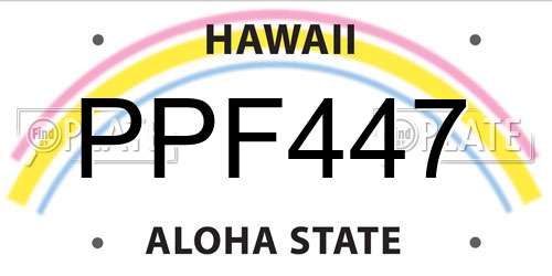 PPF447 Hawaii License Plate