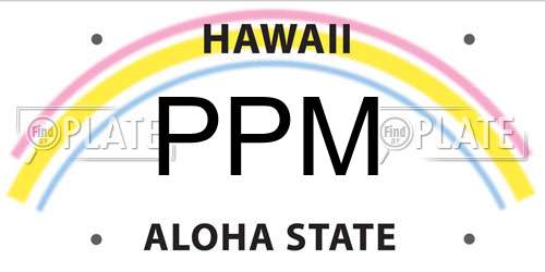 PPM Hawaii License Plate