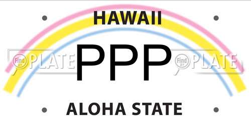 PPP Hawaii License Plate