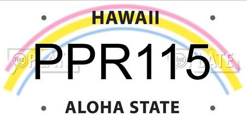 PPR115 Hawaii License Plate