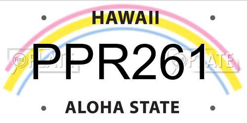 PPR261 Hawaii License Plate