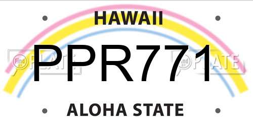 PPR771 Hawaii License Plate