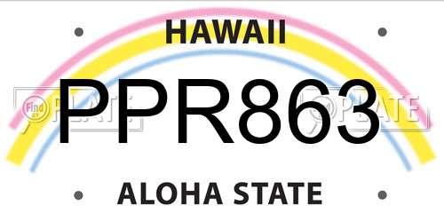 PPR863 Hawaii License Plate