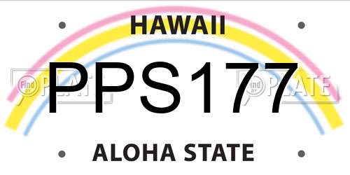PPS177 Hawaii License Plate