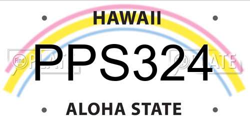 PPS324 Hawaii License Plate