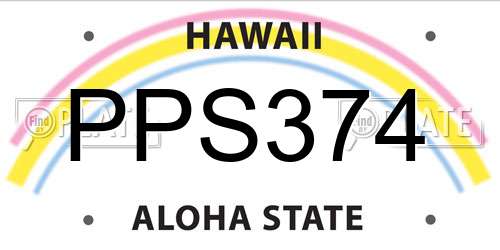 PPS374 Hawaii License Plate