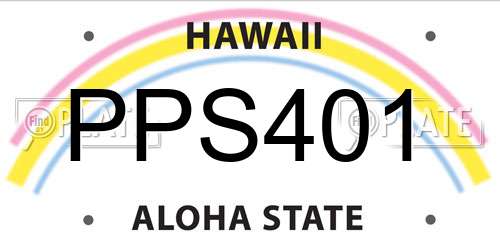 PPS401 Hawaii License Plate