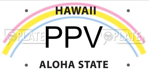 PPV Hawaii License Plate