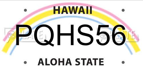 PQHS56 Hawaii License Plate