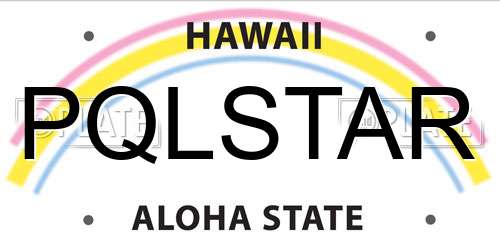 PQLSTAR Hawaii License Plate