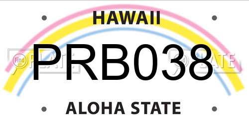 PRB038 Hawaii License Plate