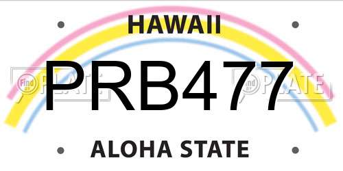 PRB477 Hawaii License Plate
