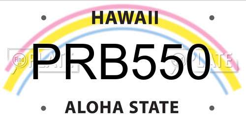 PRB550 Hawaii License Plate