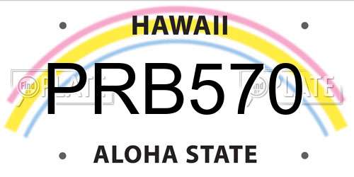 PRB570 Hawaii License Plate