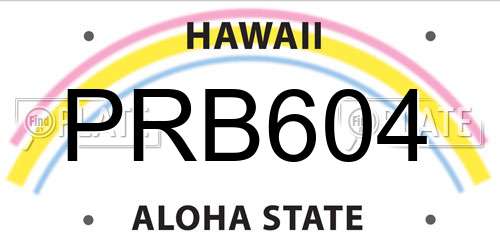PRB604 Hawaii License Plate