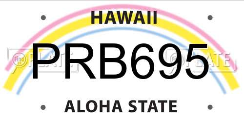 PRB695 Hawaii License Plate
