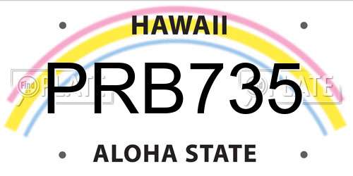 PRB735 Hawaii License Plate