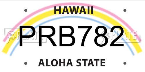 PRB782 Hawaii License Plate