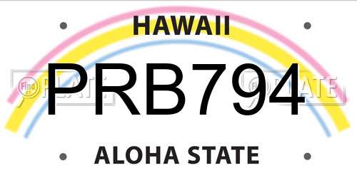 PRB794 Hawaii License Plate