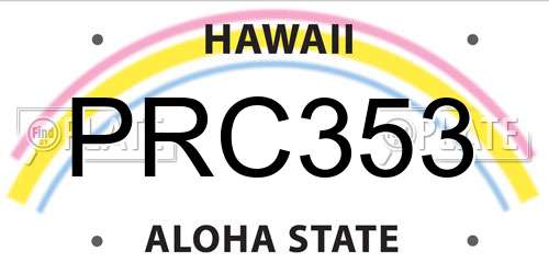 PRC353 Hawaii License Plate