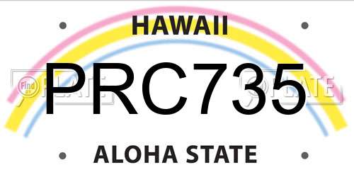 PRC735 Hawaii License Plate