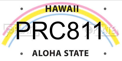 PRC811 Hawaii License Plate